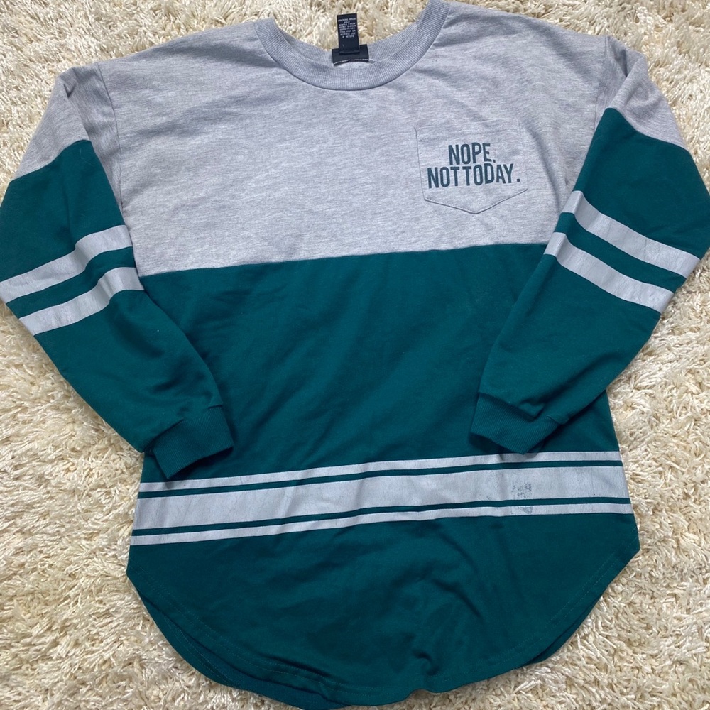“ Nope Not today “ Sequin Long Sleeve Top